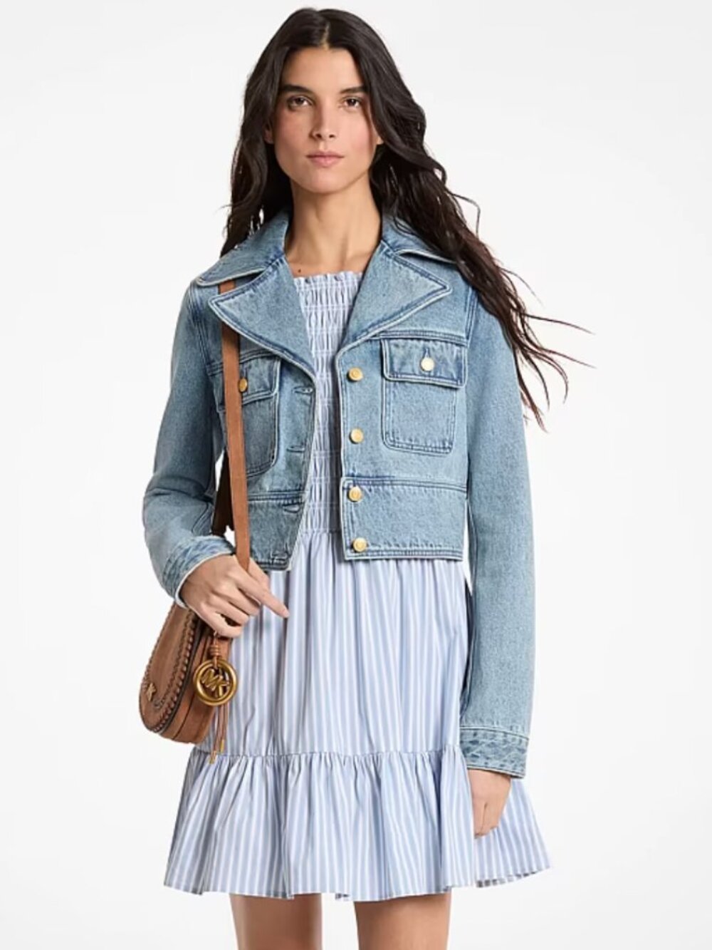 NWT Michael Kors Cropped Denim jacket